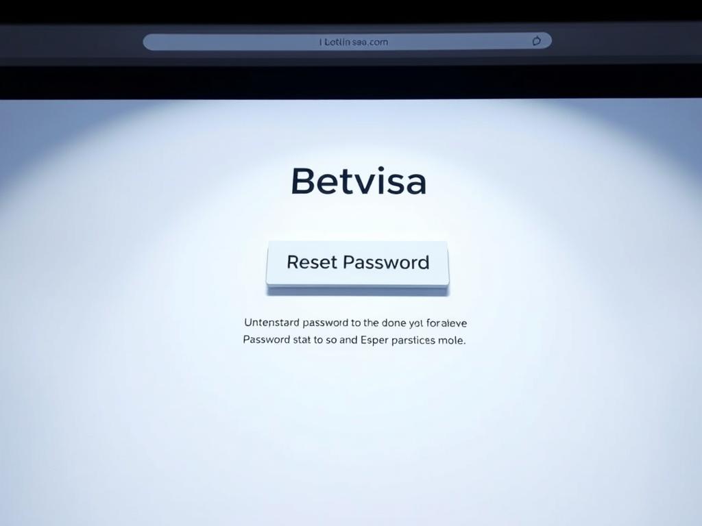 A modern and minimalist web interface, featuring a prominent "Reset Password" button on the login page of the Betvisa website. The button is centrally located, clearly visible, and accompanied by supporting text guiding the user through the password reset process. The layout is clean and uncluttered, with a neutral color palette and subtle shadows to create depth. Soft, diffused lighting illuminates the scene, creating a professional and trustworthy atmosphere. The camera angle is slightly elevated, providing a clear view of the login area and emphasizing the call-to-action button. A modern and minimalist web interface, featuring a prominent "Reset Password" button on the login page of the Betvisa website. The button is centrally located, clearly visible, and accompanied by supporting text guiding the user through the password reset process. The layout is clean and uncluttered, with a neutral color palette and subtle shadows to create depth. Soft, diffused lighting illuminates the scene, creating a professional and trustworthy atmosphere. The camera angle is slightly elevated, providing a clear view of the login area and emphasizing the call-to-action button.